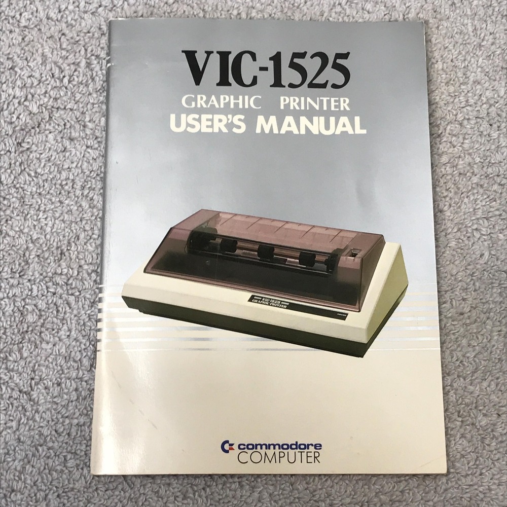 Commodore VIC-1525 Graphic Printer User's Manual Booklet Vintage‎ 1982
